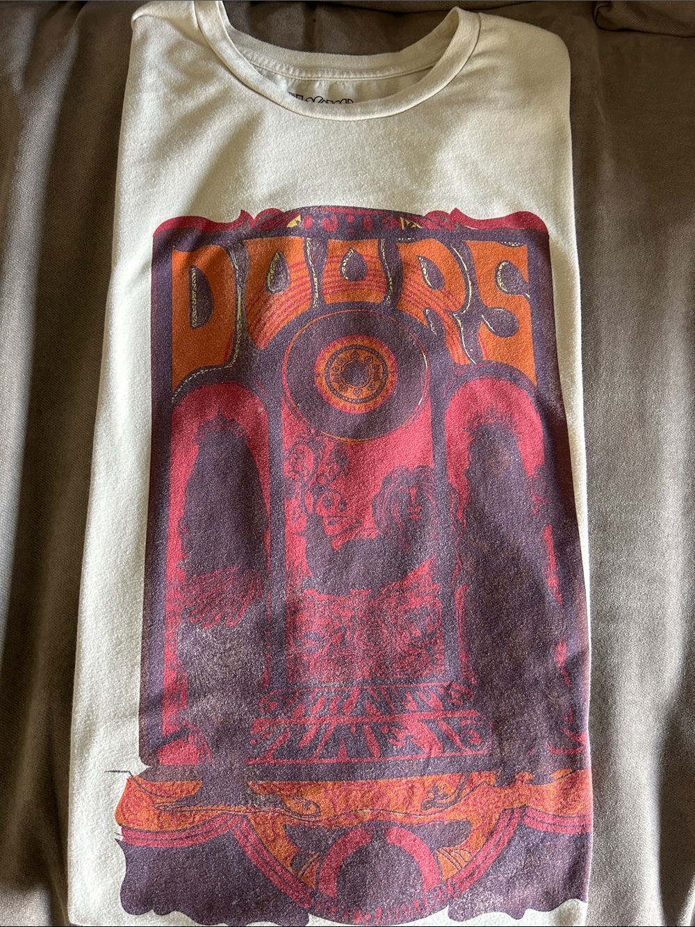The Doors Band T-Shirt Sat Nite June 15 Tan Beige Size‎ L